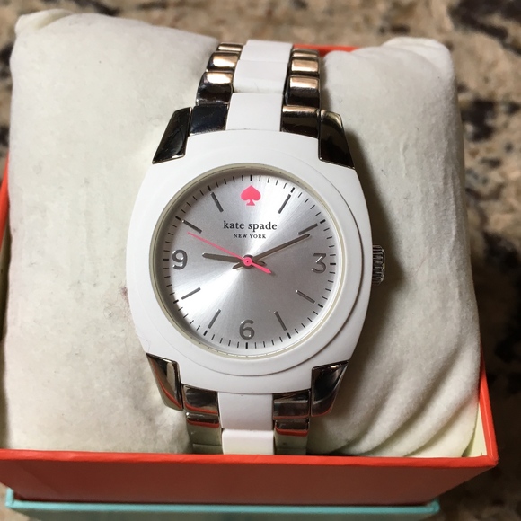 kate spade Accessories - Kate Spade white silicone silver metal heart watch